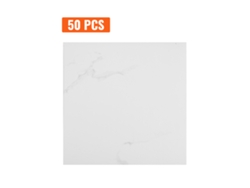 Azulejos De Vinilo Autoadhesivos Succebuy Para Piso De 12 X 12 Pulgadas, 50 Piezas De 1,5 Mm De Grosor, Mármol Blanco