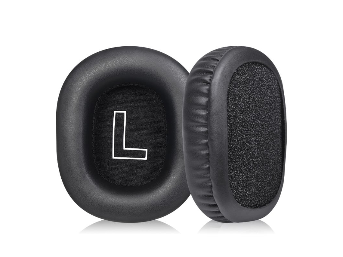 Almohadillas de cuero proteico Szsmart para auriculares Qcy H3 (paquete de 2), color negro