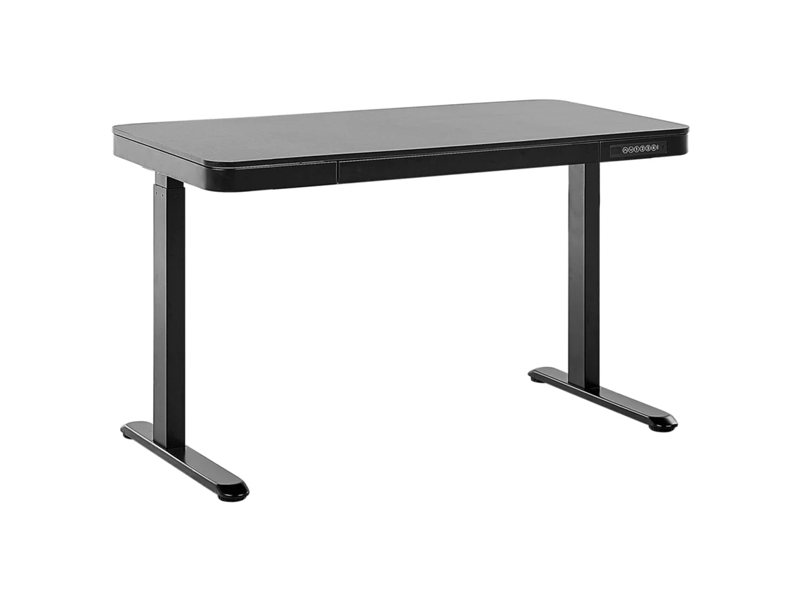 Escritorio ajustable BELIANI Kenly de Tablero de fibra, Acero Negro 120x60x122