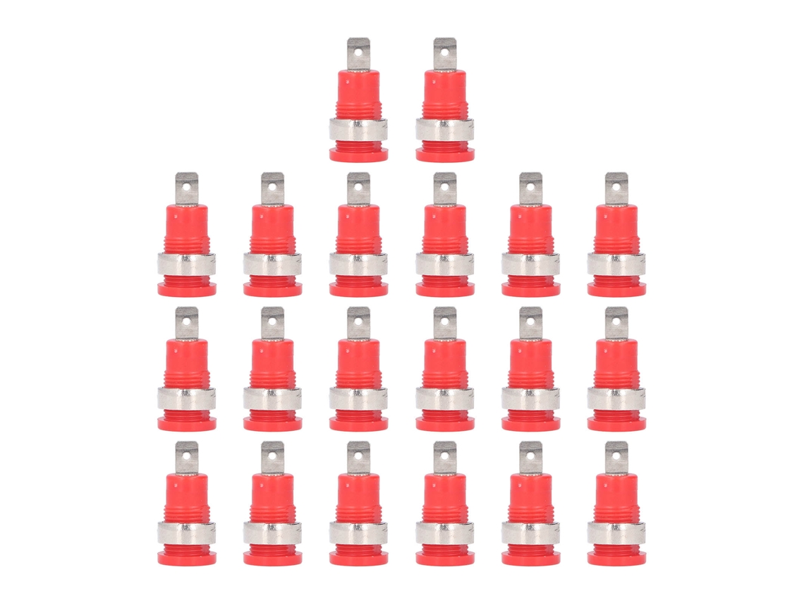 20 Piezas Tomacorrientes Plátano 4mm, Conectividad Fuerte, Resistencia A La Corrosión, Accesorios De Prueba Eléctrica Rojo