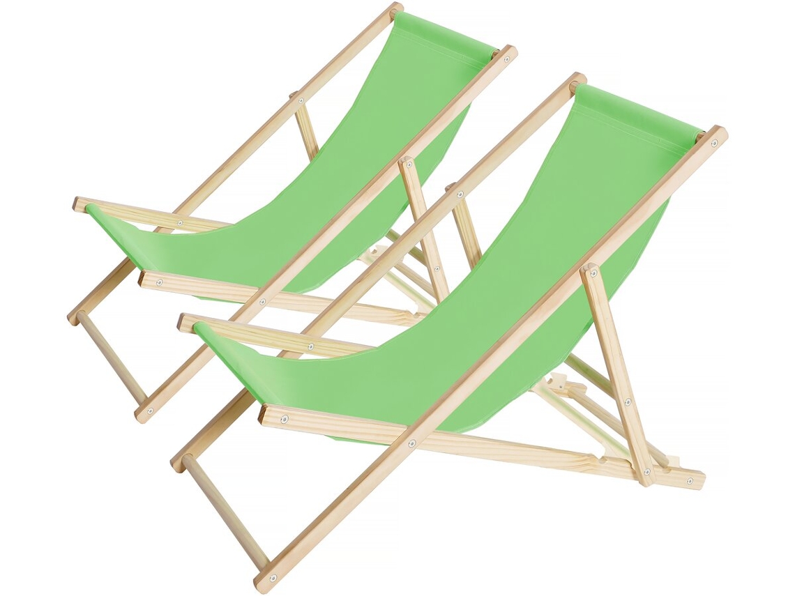 Juego de 2 sillones de madera de chile, 107 x 56,5 x 81 cm, color verde, Habitat Et Jardin