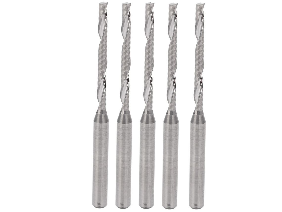 5 Brocas Espirales De Acero De Tungsteno Para Madera Y Metal De 3,175 X 2 X 22 X 45 Mm