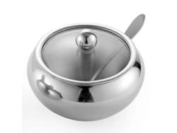 1 Conjunto De Azucarero De Acero Inoxidable Con Tapa Y Cuchara, Pote De Sal Y Pimienta De Metal, Recipiente Para Especias Webake