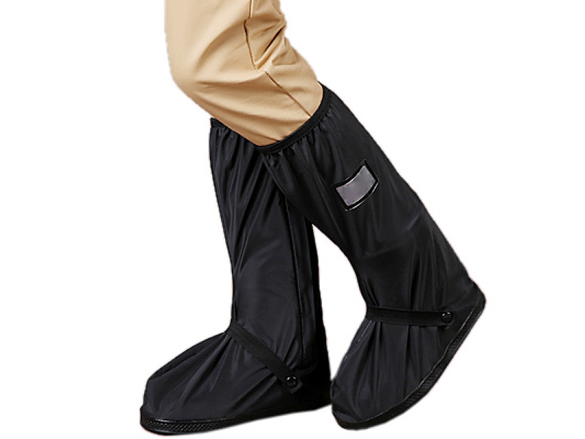Ymsl Protectoras De Zapatos Impermeables Con Suela Gruesa Alto Cilindro Para Caminar Y Ciclismo Al Aire Libre Negro Talla M Hxl