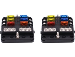 Bloques De Fusibles Impermeables De 6 Vías Con Indicador Led, 12 Circuitos, Caja Negativa Marina