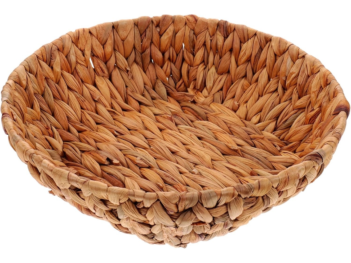 Cesta Redonda De Ratán Tejido Para Servir Frutas Y Aperitivos.