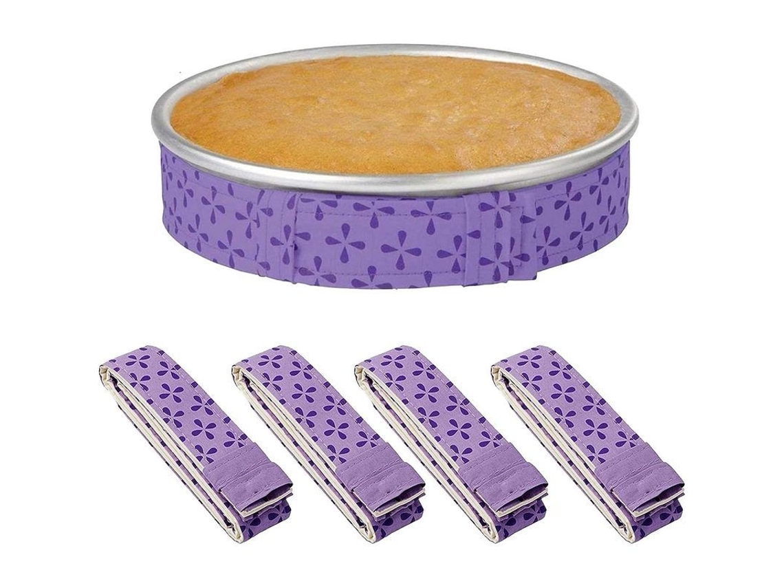 Tiras absorbentes para hornear pasteles, 4 piezas, ajustables para moldes redondos de 6 a 12 pulgadas.