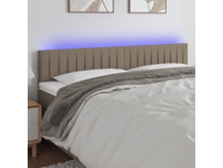 Cabecero Con Led De Tela Gris Taupe 200x5x78/88 Cm