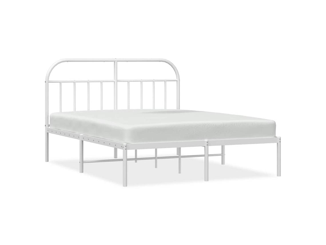 Maison Exclusive - Estructura Cama Sin Colchón Con Cabecero Metal Blanco 150x200cm