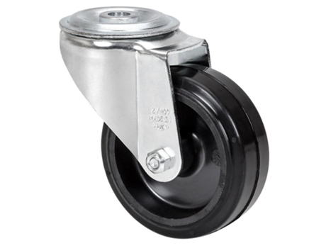 Rueda giratora agujero m12 20zv100-thg goma negra tecnopolimero eje liso ALEX