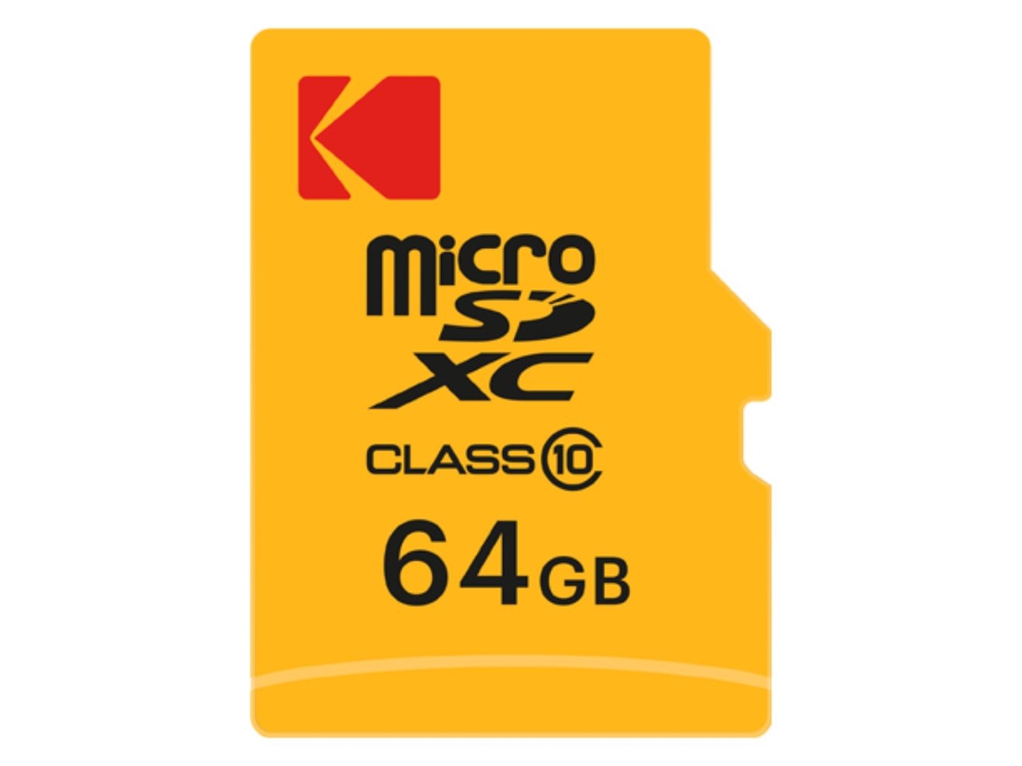 Adaptador de tarjeta Micro SDXC Kodak de 64 GB: almacenamiento confiable y de alta velocidad, ideal para teléfonos inteligentes, cámaras, drones y tabletas.