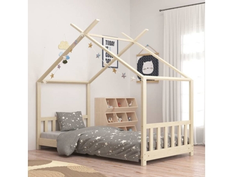 Estructura de cama infantil VIDAXL Marrón Madera (146x78x132 cm)