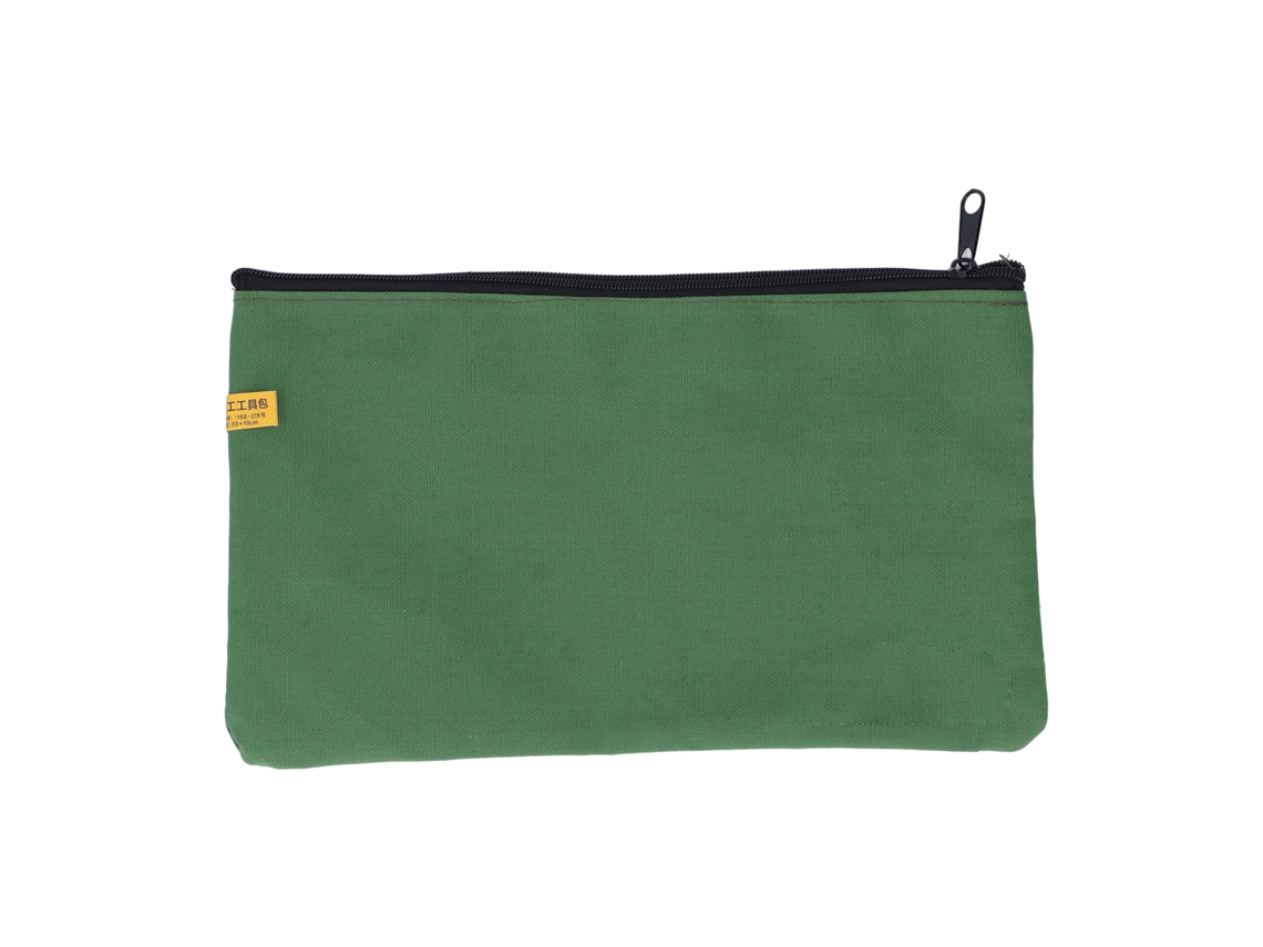 Bolsa De Herramientas De Lona Verde Ejército Portátil Multifuncional Resistente Para Llave Desatornillador Clavo 13x7.5in