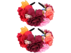 Conjunto De 2 Tiaras Florais Com Rosas Para Decoração De Cabelo, Acessórios Para Festa, Tiara