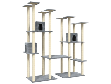 Rascador para Gatos con postes VIDAXL Sisal gris claro 174 cm