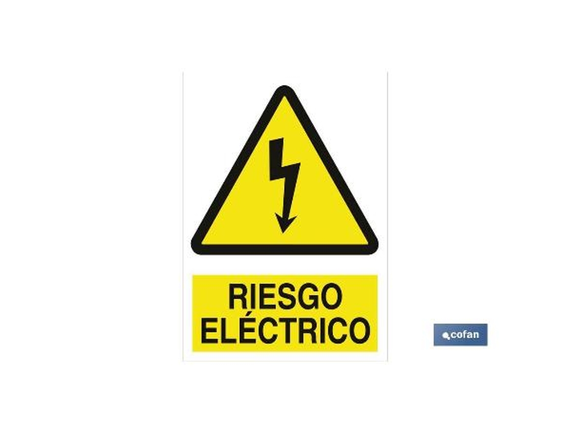Señal adhesivo 148x105 mm. riesgo eléctrico