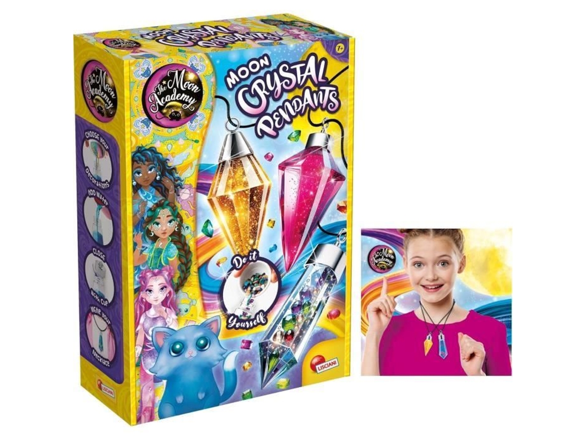 Kit creativo de cristales mágicos The Moon Academy Piedras brillantes y bases incluidas Lisciani Giochi