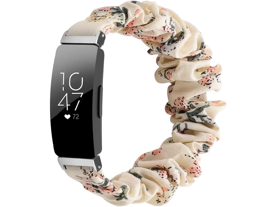 Correa elástica de tela estampada para Fitbit Inspire (arcoíris)