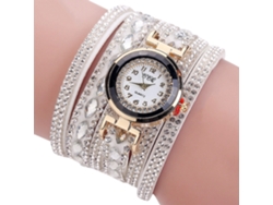 Reloj De Pulsera Clásico Y Sencillo De Cuarzo Para Mujer Con Correa De Pu, Esfera Redonda Con Diamantes De Imitación (azul).