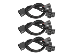 3 Piezas De Cable De Extensión Divisor 1 Para 4 Para Adaptador De Ventilador Del Chasis De La Cpu. Color Negro Luz Dourada