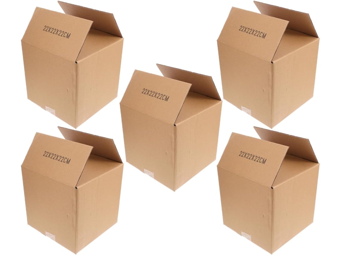Juego De 5 Cajas De Cartón Cuadradas Resistentes Para Envíos Y Mudanzas, Adecuadas Para Almacenamiento.