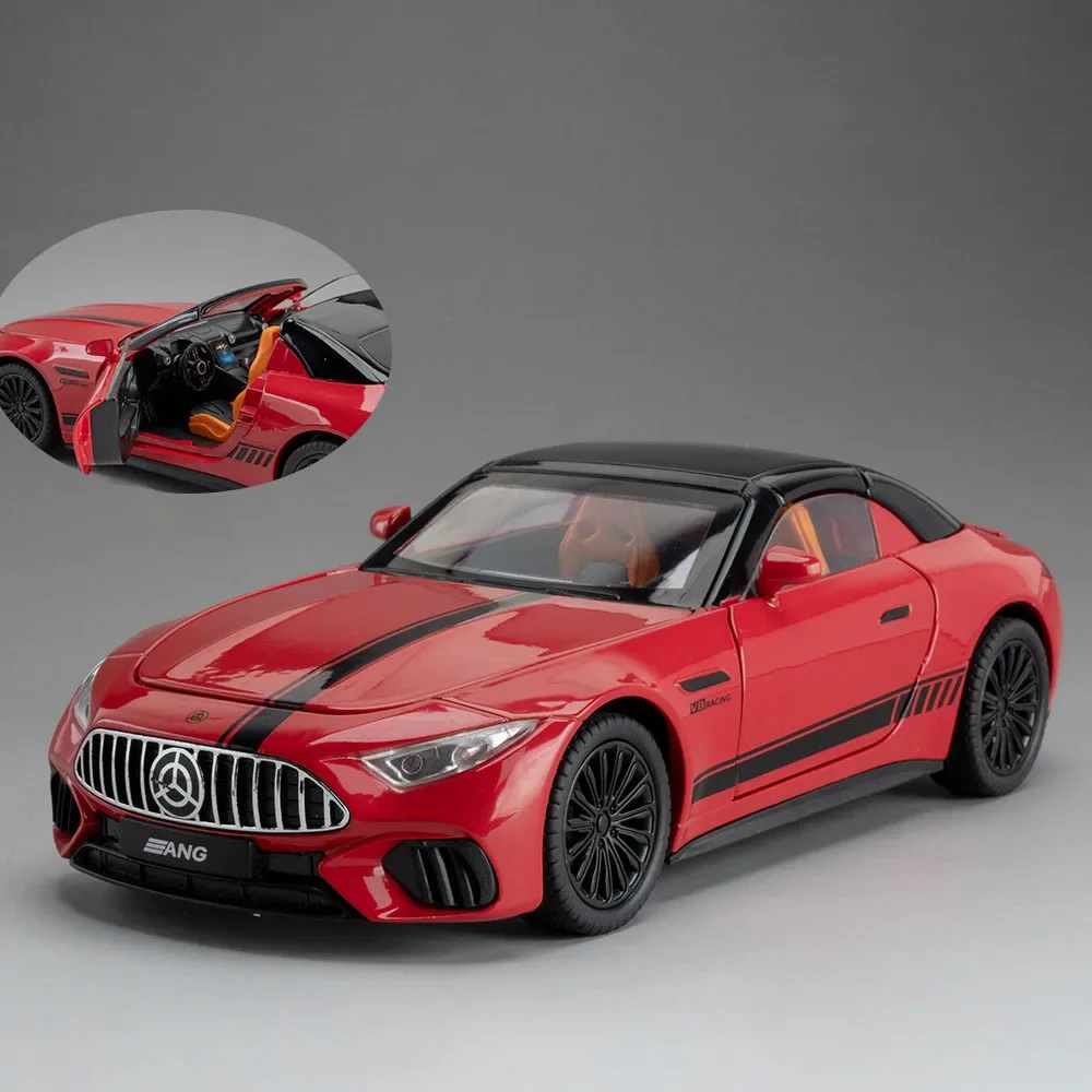 (sl63 Rojo) Escala 1:22 - Modelo De Coche De Juguete - Aleación Fundida A Presión - Con Luces Y Efectos De Sonido - Puertas Que Se Abren