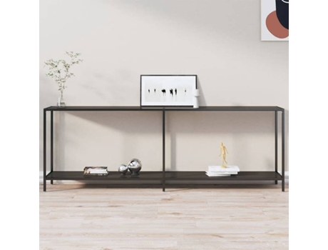 Mesa consola VIDAXL Negro Cristal (220x35x75.5 cm)