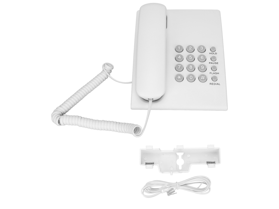 Teléfono Fijo Con Cable Para Escritorio Y Montaje En Pared, Con Función De Rellamada (último Número), Para Uso Doméstico Y Hotelero.