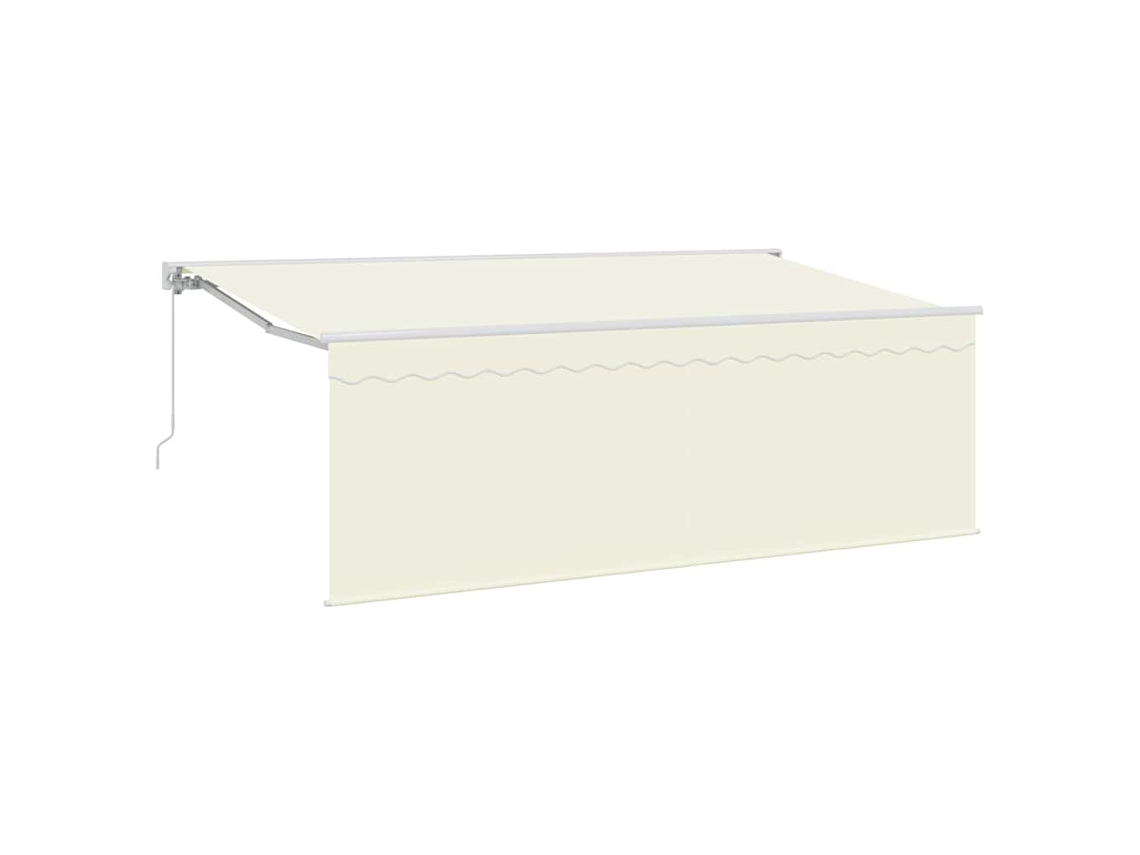 Maison Exclusive - Toldo retráctil manual, color Crema, 350 x 200 cm, fabricado en poliéster y aluminio.