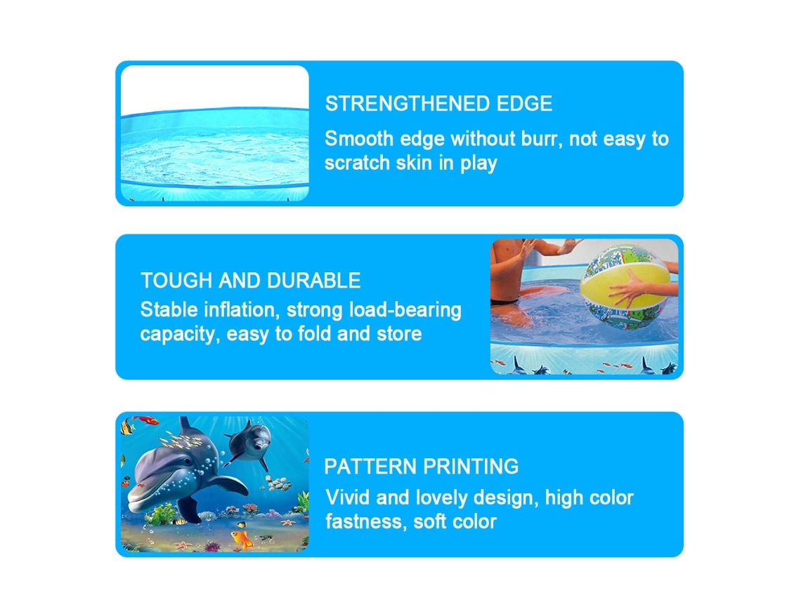 Piscina Infantil Redonda Plegable Portátil De 122 X 25 Cm Para Jugar En Verano Y Disfrutar Del Agua.
