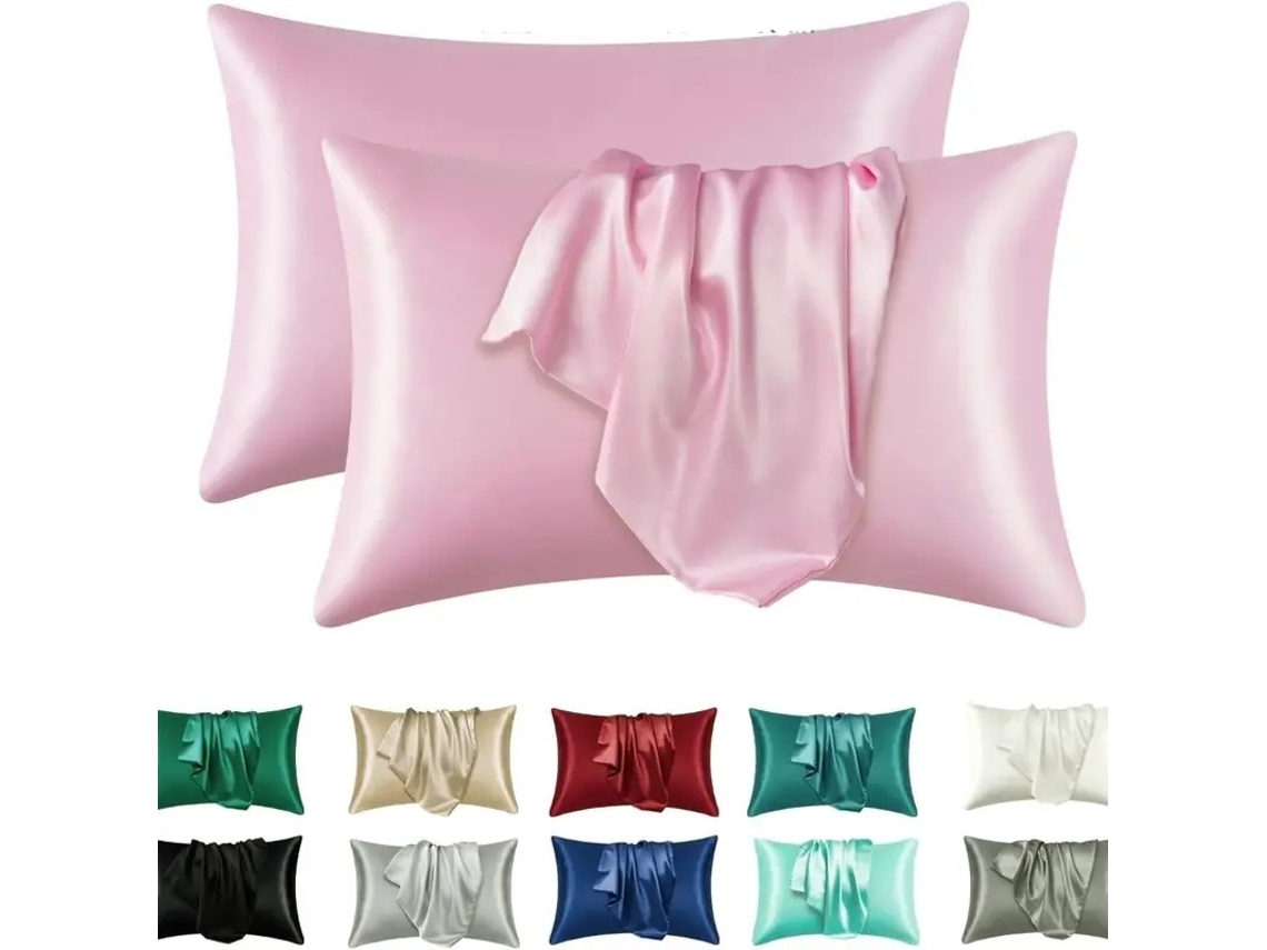 Funda De Almohada De Satén De Imitación Seda Hielo Para Dormir (rosa, 50 X 76 Cm) Cuich