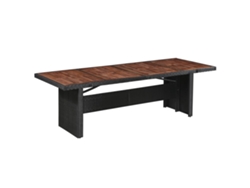 Mesa de jardín de mimbre y madera maciza de acacia (240 x 90 x 74 cm), DKD HOME DECOR
