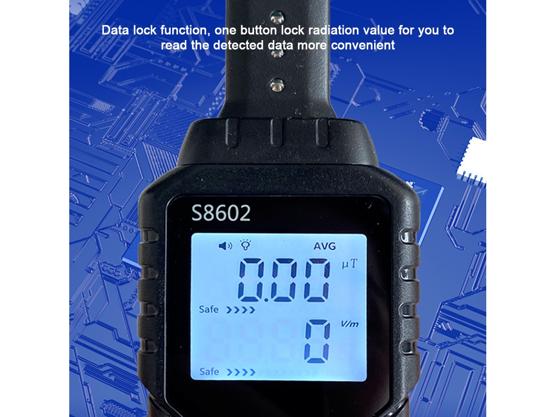 Medidor De Radiación Digital 3 En 1: Detector De Campo Eléctrico/magnético, Monitor De Temperatura Con Alarma Sonora Y Luz Lcd.
