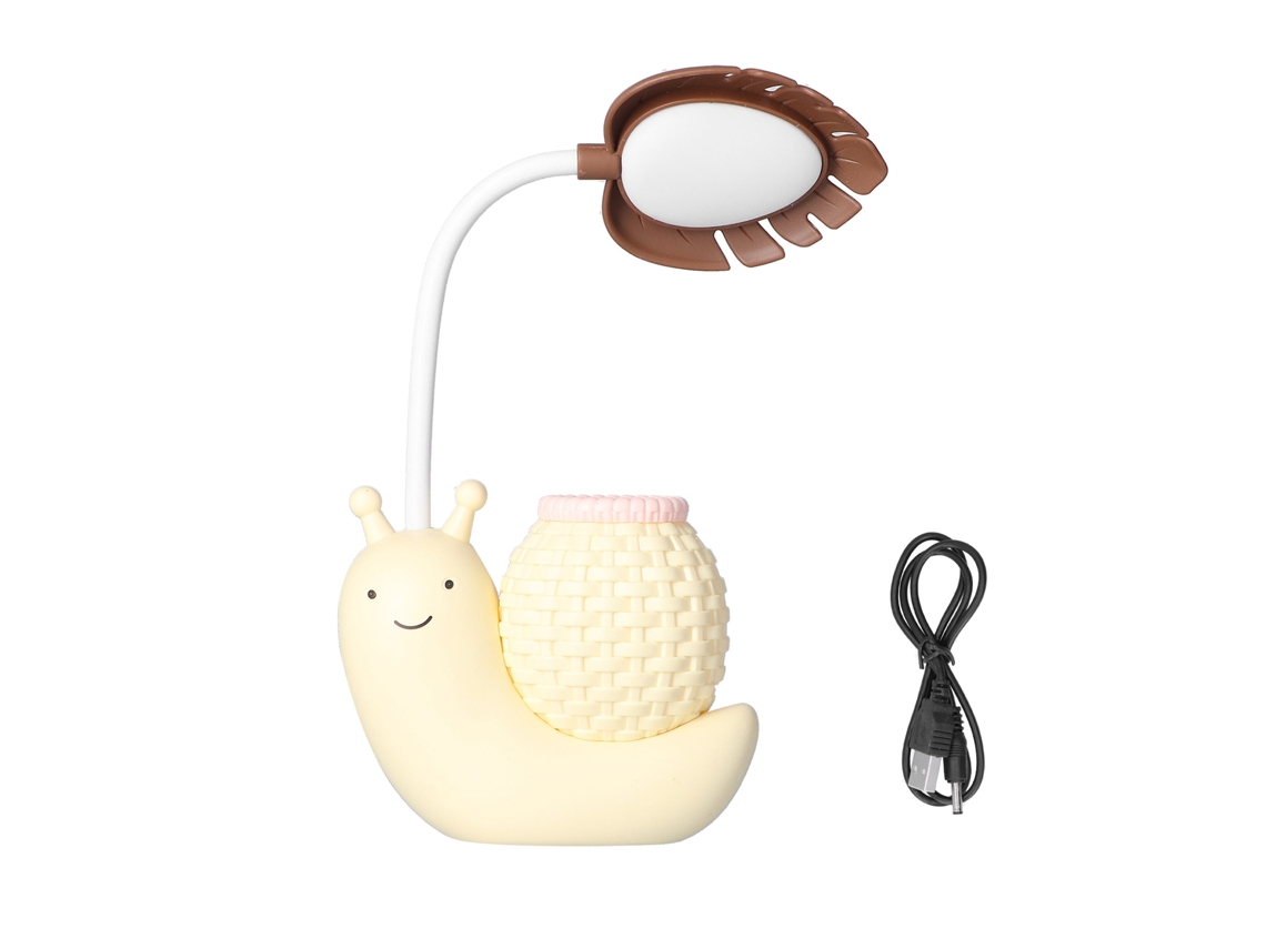 2026-lámpara De Escritorio Led Con Portaplumas Y Carga Usb Funcional Luz Cute Para Estudiantes Niños Amarilla