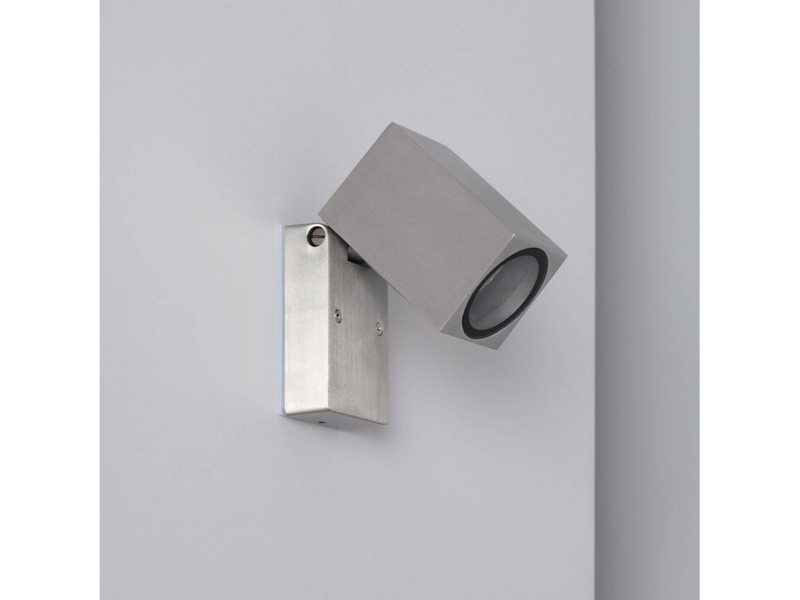 Aplique de Pared ILUZZIA (Gris - Aluminio - 10x9.2x6.6 cm)