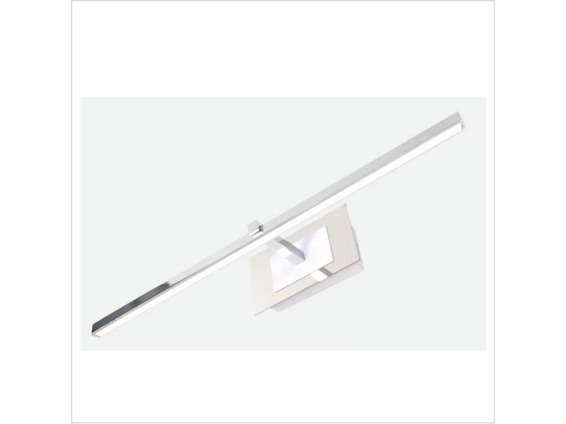 Aplique LED de pared para iluminar cuadros, espejos, murales, 8W ,tono de luz neutro 4000K , acabado Cromo brillante. 46cm PAPUQ