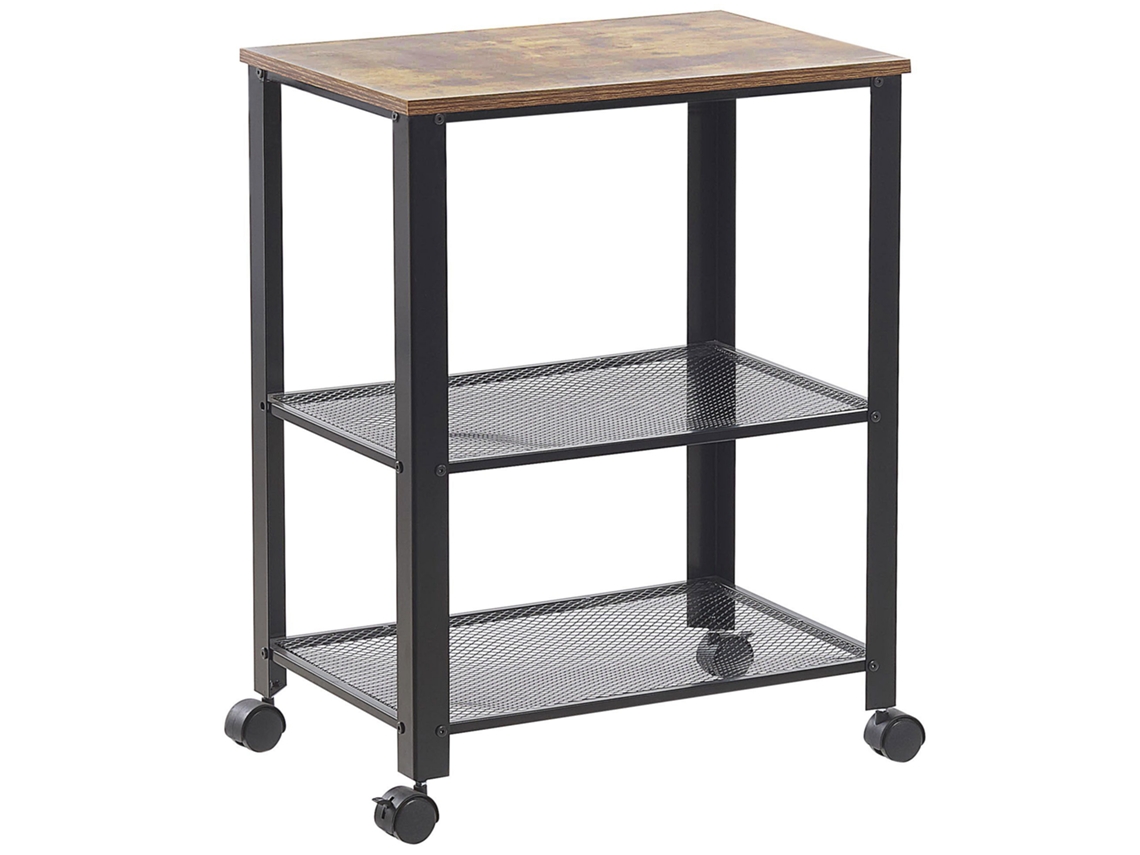 Carrito de cocina BELIANI Bolzano de Tablero de partículas Negro 60x40x78