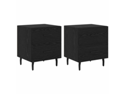 Maison Exclusive - Armario De Noche Con Cajón 2 Pcs Roble Negro 40 X 35 X 47,5 Cm