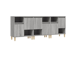 Maison Exclusive - Aparadores 3 Uds Madera Contrachapada Gris Sonoma 60x35x70 Cm