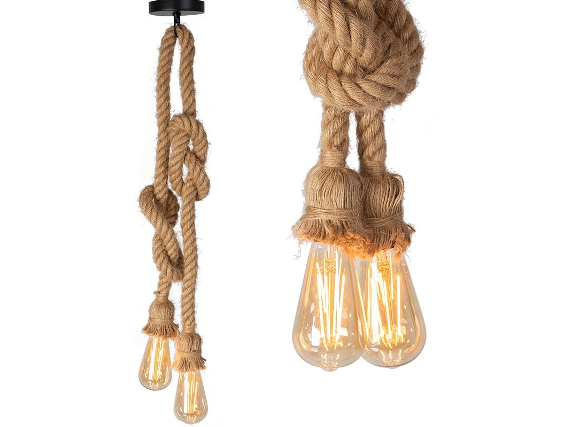 Lámpara de techo colgante Toolight App419 2cp marrón