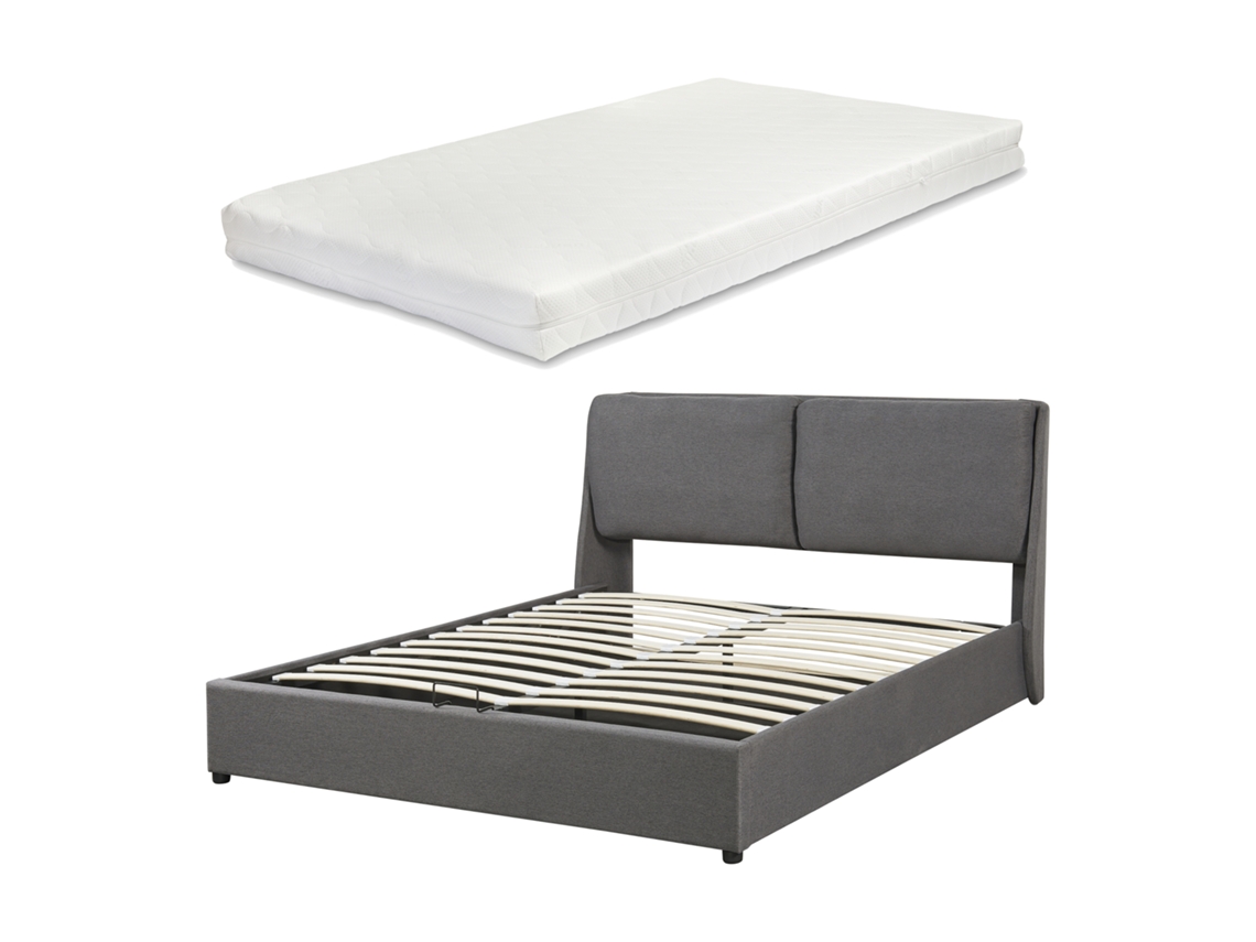 Cama plegable Lunner [EN.CASA] Madera Gris (96x204x166cm)