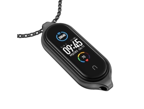 Xiaomi Mi Band 5/6 MIJOBS Collar de reloj de acero inoxidable con colgante de metal (Negro)