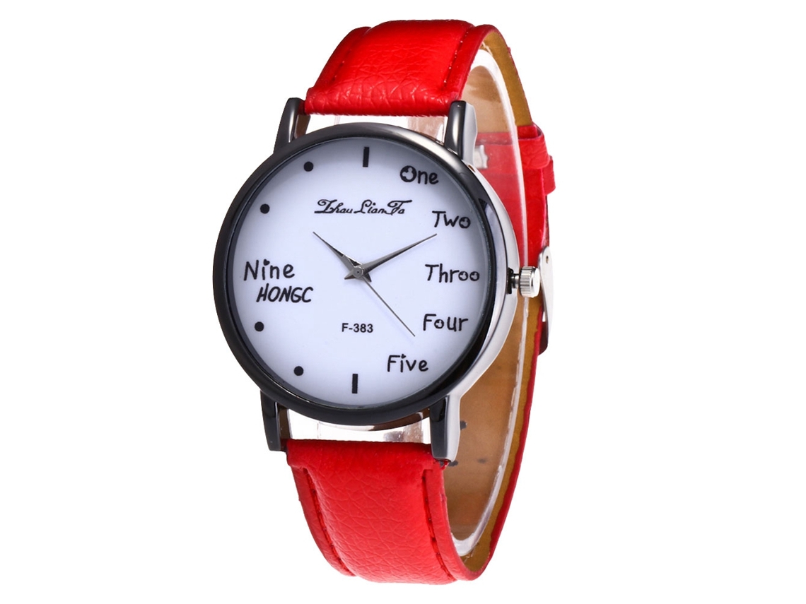 Reloj De Pulsera De Cuarzo Para Estudiantes Deportivo Dial Redondo Rojo