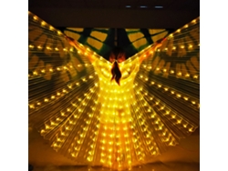 Palo telescópico amarillo con luz LED y alas de mariposa danzantes