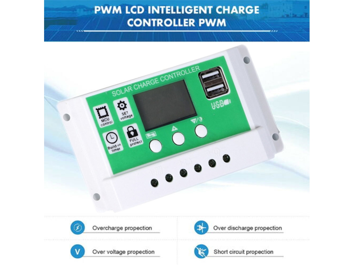 Kit De Panel Solar Monocristalino De 18 V/25 W Con Controlador De Carga Pwm De 12/24 V Y 100 A Y Cargador Usb Para Caravanas, Barcos Y Camping.