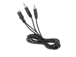 Cable divisor en Y profesional de 3,5 mm hembra a 2 x 3,5 mm macho para dispositivos estéreo