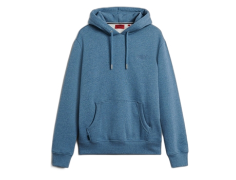 Sudadera con Capucha de Hombre SUPERDRY Logotipo Essential Azul (S)