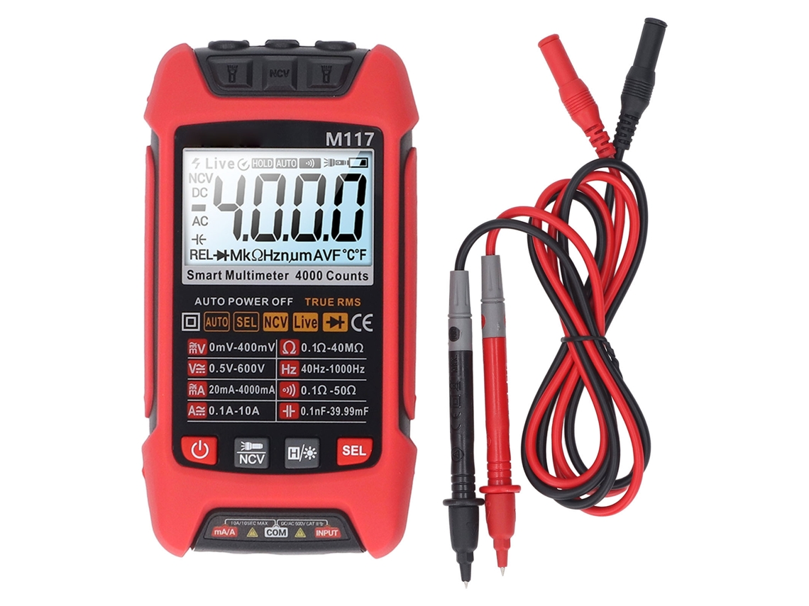 Kit De Multímetro Digital Para Comprobar El Voltaje, 4000 Cuentas, Automático, De Alta Precisión, Herramienta Eléctrica Inteligente M117