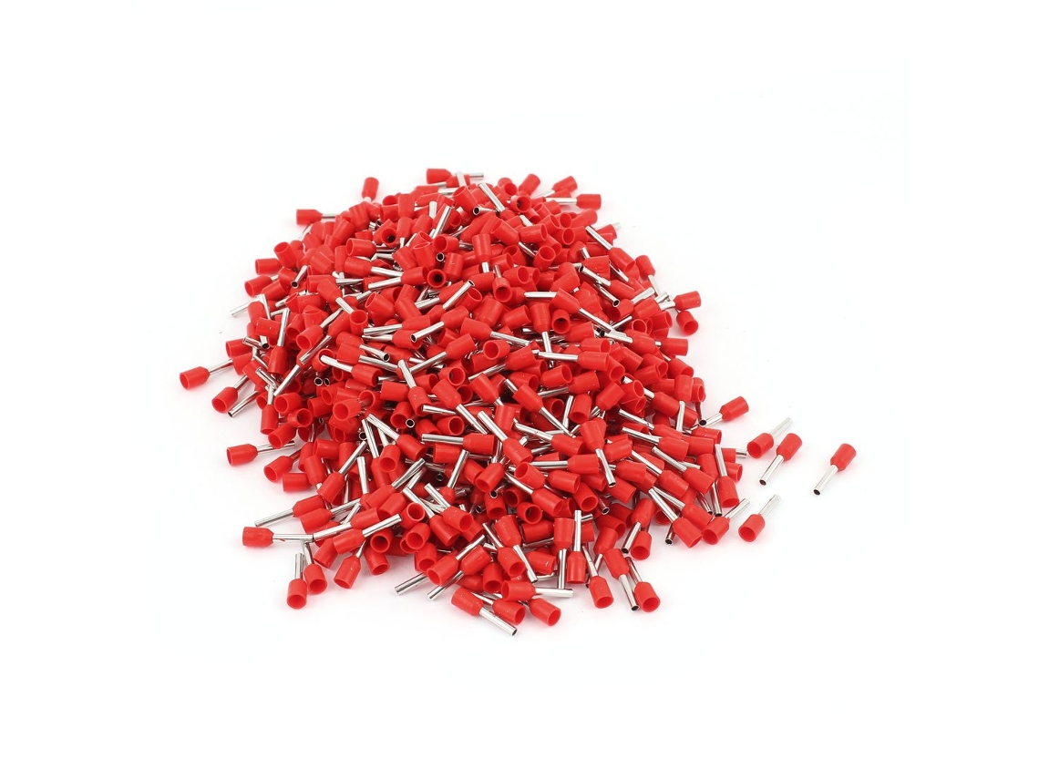 1000 Unidades De Bloque De Terminales De Cable Aislado Con Funda Roja E1510 Awg16
