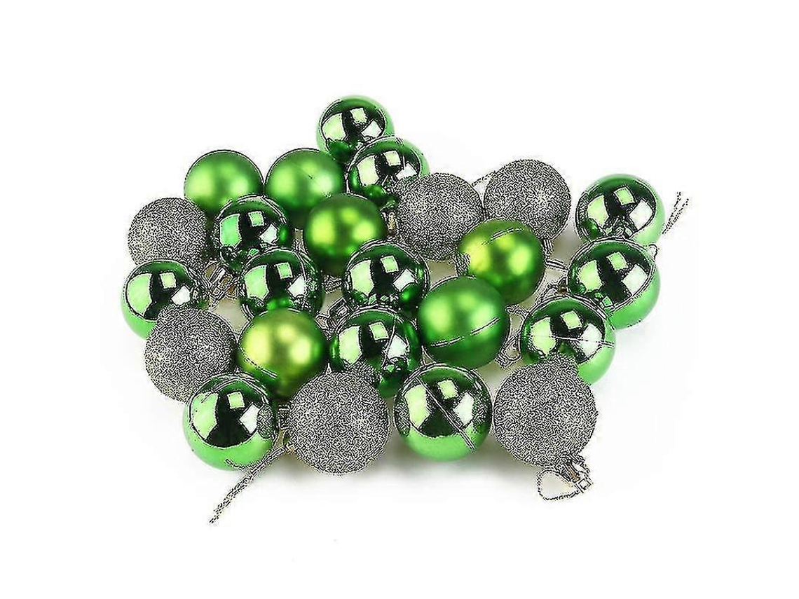 Juego de 24 bolas decorativas para árboles de Navidad, adornos para colgar en fiestas navideñas y para la decoración del hogar Hengjian (verde)
